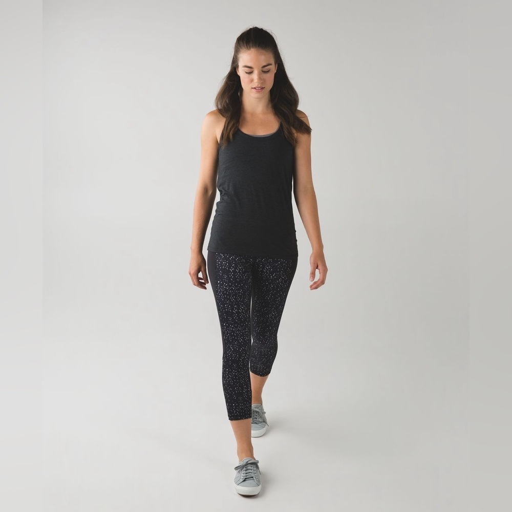 Lululemon Give Me Qi Crop Legging Size 6 Butterfly Texture Mink Berry Black